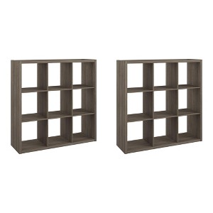 ClosetMaid 459000 Heavy Duty Decorative Bookcase Open Back 9-Cube Storage Organizer, Graphite Gray (2 Pack) - 1 of 4
