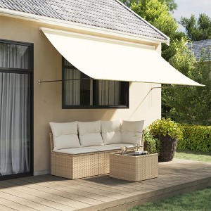 vidaXL Retractable Awning Cream 118.1"x59.1" Fabric and Steel - 1 of 4