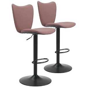 Zuo Elevate Barstool (Set of 2) Brown - 1 of 4