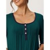 cheibear Women's 3/4 Sleeve Soft Lounge Long Sleepwear Dress with Pockets - 4 of 4