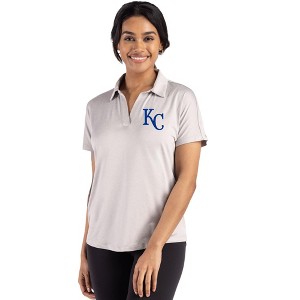 Kansas City Royals Cutter & Buck Coastline Epic Comfort Recycled Womens Dolman Polo - Concrete - Medium - 1 of 1