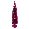 Vickerman 16"x20"x24" Hot Pink Lit Bottle Brush Tree Set - 4 of 4