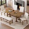 Whisen 6-Piece Farmhouse Extendable Dining Table Sets with Removable Leaf and Upholstered Dining Chair, Bench - 2 of 4