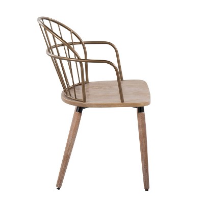 Riley High-Back Spindle Dining Chair in Antique Copper and Whitewash