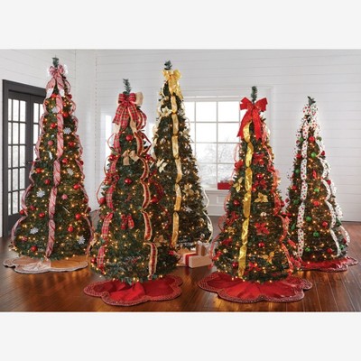 Silver Sateen Scallop Edge Christmas Tree Skirt