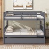 NicBex Full Over Full Bunk Bed with Trundle,Loft Bed with Ladder and Convertible to 2 Full Size Bed for Bedroom,Dark Gray - 2 of 4