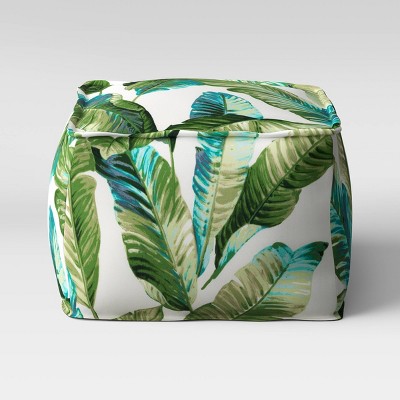 Vacation Tropical Outdoor Pouf DuraSeason Fabric™ Green - Threshold™