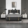 INFURNIC Nightstands Set of 2 Night Stand with 2 Drawers Marble Pattern Tabletop Modern Design for Bedroom Living Room, White, 19.88"*15.94"*20.16" - 3 of 4