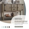 48'' Solid Wood Sideboard Buffet Table with Drawers & Bottom Shelf,Retro Console for Kitchen Dining Entryway-Baofuwish - 3 of 4