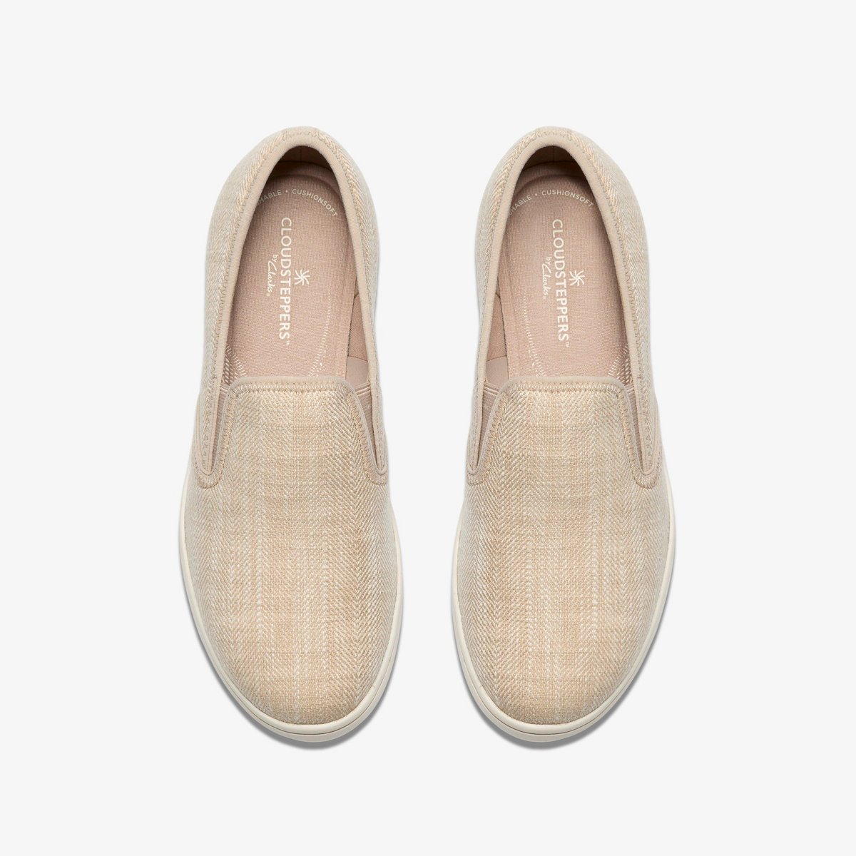 Обувь Clarks Cloudsteppers Womens Breeze Sky Zoe Sand Canvas Shoes 8 Medium — фото 6