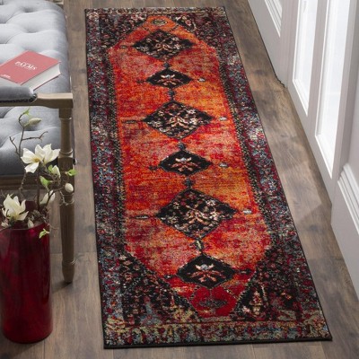 Antique Patina Multicolor Synthetic 8' Runner Rug