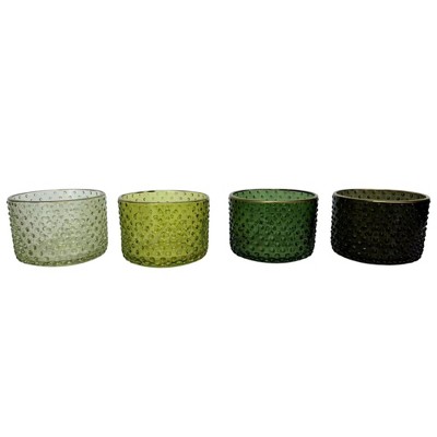 VIP Glass 2.95 in. Multicolor Candle Holder Set of 4