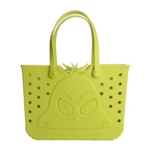 Dr. Seuss The Grinch Rubber Tote Bag with Cutout Design and Easy-Clean Finish - 1 of 4