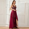 Ever-Pretty Glitter V-Neck A-line High-Low Satin Prom Dress - image 4 of 4