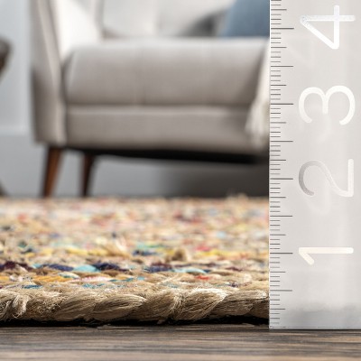 Handmade Braided Blue Cotton 38" Reversible Area Rug