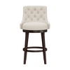30" Halbrooke Swivel Barstool Smoke/Cream Hillsdale Furniture: Upholstered, Button Tufted, Nailhead Trim - 4 of 4