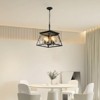 Vynxaria 16" Black Industrial 4-Light Pendant Chandelier Modern Metal Cage Design - 4 of 4