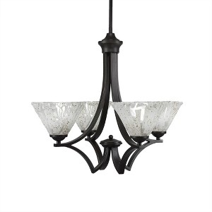 Toltec Lighting Zilo 4 - Light Chandelier in  Dark Granite with 7" Italian Ice Shade - 1 of 1