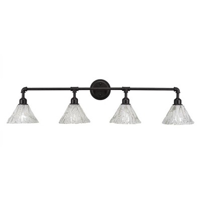Toltec Lighting Vintage 4 - Light Vanity in  Dark Granite with 7" Italian Ice Shade