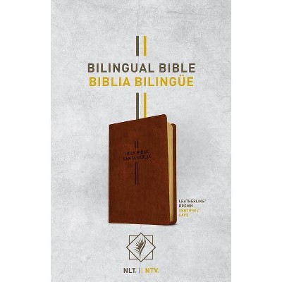 Bilingual Bible / Biblia Bilingüe Nlt/Ntv (Leatherlike, Brown) - (Leather Bound)