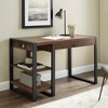 Saracina Home 48" Industrial Farmhouse Tech Desk with USB Dark Walnut: MDF Metal Frame, All Ages - 2 of 4