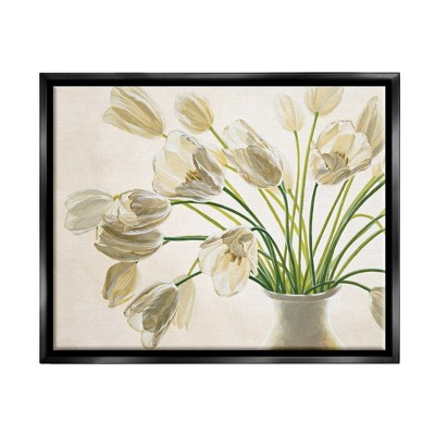 Stupell Industries Tranquil White Tulip Bouquet in Country Vase