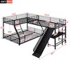 CAVINAS Twin over Full Bunk Bed Triple Metal Bed Frame with Desk, Inclined Ladder and Guardrail for Bedroom - 3 of 4