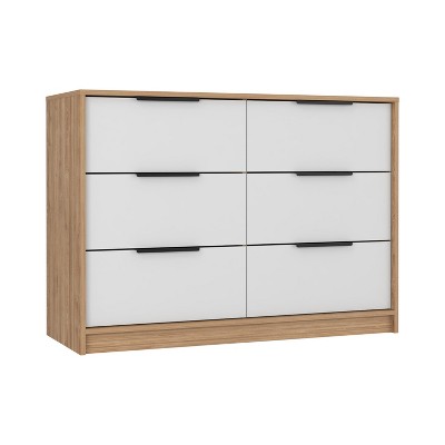 NicBex 6 Drawer Double Dresser for Bedroom,Modern Style Drawers with Black Pulls,Dressers for Kids Room,Living Room,Entry and Hallway