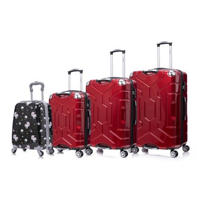 BEAFUP 4-Piece PC Material Hard Shell Luggage Set with Spinner Wheels and TSA Lock - 20", 24", 28" Lightweight Suitcases for Travel