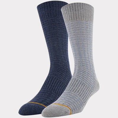 Signature Gold by GOLDTOE Men's Native Nomad Crew Waffle Knit Socks 2pk -  Gray