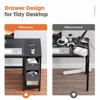 NicBex Home Office Desk 40" L Morden Writing Desk with 2 Drawers, Open Storage Shelf, Hook, Wooden Desktop and Metal Legs for Study and Work - 3 of 4