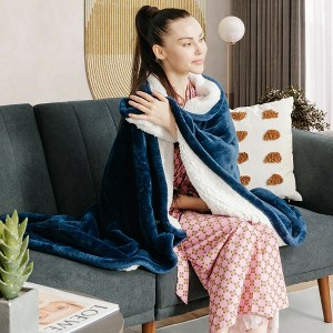 Costway 60''x50'' Throw Blanket Flannel  Double-sided Flush - 1 of 4