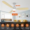 TALOYA 52 in. LED Light White Ceiling Fan with Remote, Reversible Quiet DC Motor for Bedroom Dining Living Room - 2 of 4