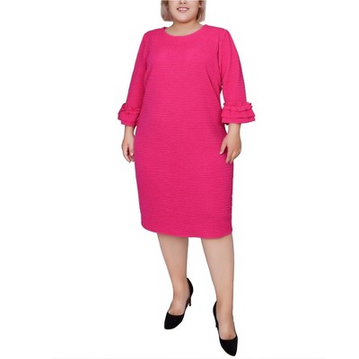 NY Collection Womens Textured Sheath Dress