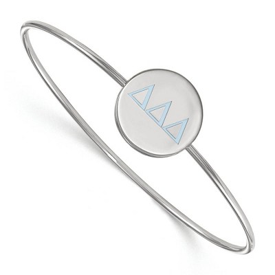 Black Bow Jewelry Sterling Silver Delta Delta Delta Greek Life Bangle Bracelet 6 Inch