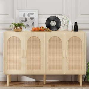 ChicFurnit 30" Sideboard Cabinet with Rattan Doors, Kitchen Cabinet with Storage, Modern Farmhouse Large Cabinet for Entryway Dining Room - 1 of 4