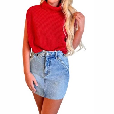 Women's Jane Sleeveless Turtleneck Crop Top - day + moon