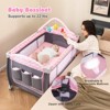 Safstar 3 in 1 Baby Playard Portable Infant Nursery Center w/ Zippered Door Pink - 4 of 4