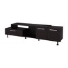 69.3" Melamine Entertainment Center with Drop-Down Door, Adjustable Legs, Open Storage, Two Side Cabinets, and Scratch-Resistant Surface - 2 of 4
