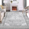 2'x6' Boho Printed Area Rug, Low Pile Non-Slip, Washable, Non-Shedding Vintage Thin Indoor Carpet for Living Room, Nursery, Brown - 2 of 4