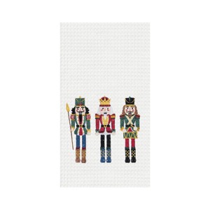 C&F Home Christmas Nutcracker Trio Embroidered Waffle Weave Kitchen Dishtowel - 1 of 4