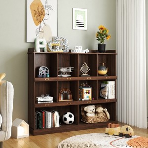 Etelifrank Walnut 10-Shelf Bookcase - Stylish and Functional Storage for Home or Office - 1 of 4