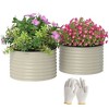 Resenkos Patio Planting Bed, Raised Garden Bed,Set of 2 Raised Garden Bed, Metal Planter Box with Safety Edging, Cream White - 4 of 4