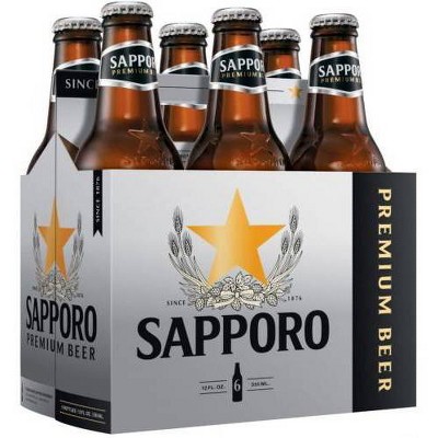 Sapporo Premium Beer - 6pk/12 fl oz Bottles