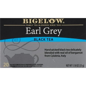 Bigelow Earl Grey, Black Tea Bags, 20 Count (Pack of 2) - 1 of 4