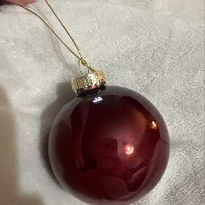 Northlight 6ct Burgundy Red 2-finish Glass Ball Christmas Ornaments 3. ...