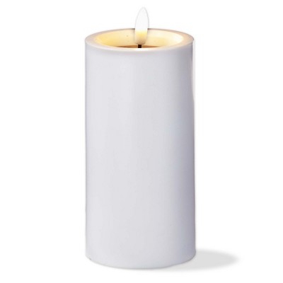 tag Outdoor Solar Flameless Pillar Candle 3x6 White Plastic Everyday Use - Wipe Clean, 6" H x 3" L x 3" W