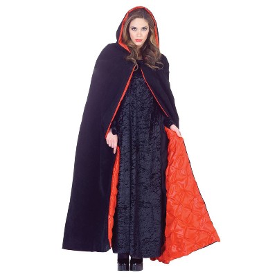 Adult Costume Cape Deluxe Hooded Velvet Black 63" - One Size