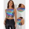 INSPIRE CHIC Women's Metallic Sleeveless Cut Out Party Holographic Crop Tank Tops - 2 of 4