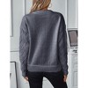 Women Cable Knit Vintage Chunky Sweater Loose Casual Knitted Sweater Unisex Woven Crewneck Knitted Top - 4 of 4